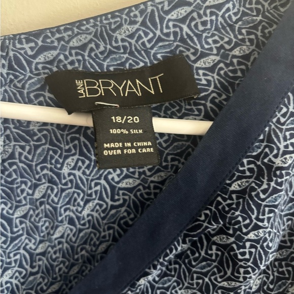 Lane Bryant Blouse Blue Silk Babydoll Sz 2X Flutter Sleeve Feminine Lightweight - Picture 3 of 3